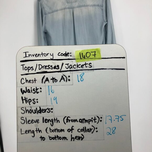 Rails Chanbray Light Wash Long Sleeve Full  Button-up Lightweight Denim Shirt XS - Picture 16 of 16